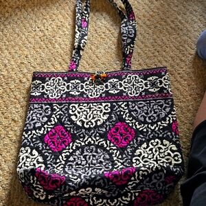 Vera Bradley Tote-Canterberry Magenta Retired Print - shoulder bag